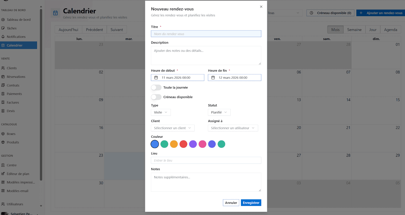 Calendrier & Planification